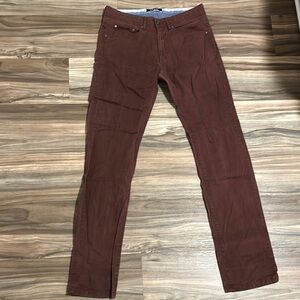 Ballin Chino Pants Men’s 32 Khaki Maroon Pima Cotton Stretch Flat Front Trousers